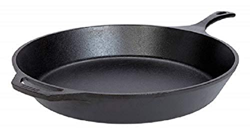 Lodge 15 Inch Cast Iron Pre-Seasoned Skillet – Signature Teardrop Handle - Use in the Oven, on the Stove, on the Grill, or Over a Campfire, Black