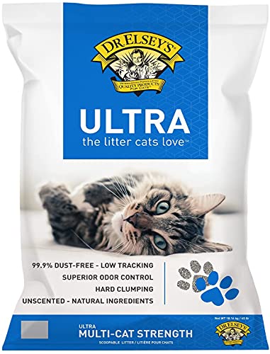 Dr. Elsey’s Premium Clumping Cat Litter - Ultra - 99.9zz Dust-Free, Low Tracking, Hard Clumping, Superior Odor Control, Unscented & Natural Ingredients