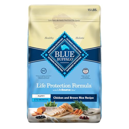 Blue Buffalo Life Protection Formula Puppy Dry Dog Food with DHA and ARA, Made with Natural Ingredients, Chicken & Brown Rice Recipe, 15-lb. Bag