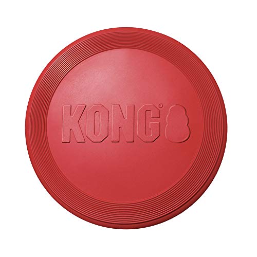 KONG Flyer - Durable Dog Toy for Outdoor Playtime - Natural Rubber Flying Disc, Dog Toy for Fetch - Safer Disc for Healthy Activity - for Medium_Large Dogs