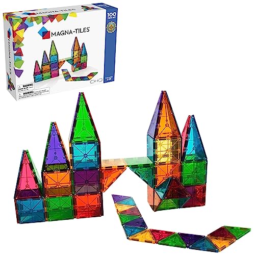 MAGNA-TILES Classic 100-Piece Magnetic Construction Set, The ORIGINAL Magnetic Building Brand