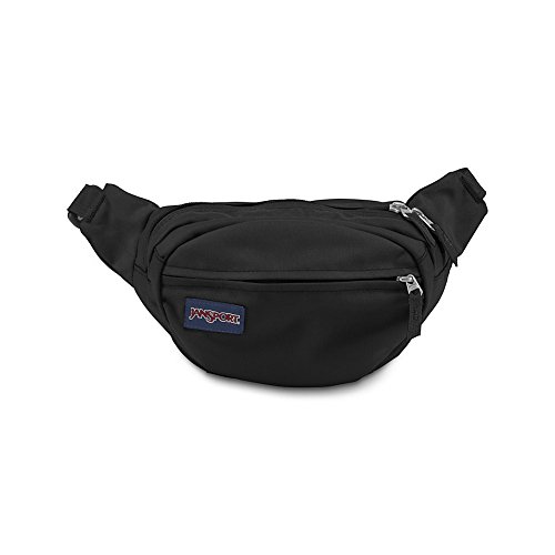 JanSport Fifth Avenue Fanny Pack Crossbody Bags for Women, Men, Black - Stylish, Durable Waist Bag with Adjustable Belt, Main Zippered Pocket, Quick Stash Pocket - Premium Travel Essentials