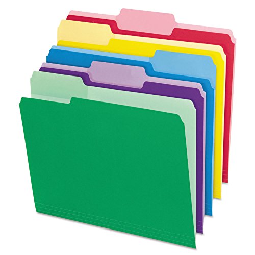 Pendaflex 84370 File Folders with Erasable Tabs, 1_3 Cut Top Tab, Letter, Assorted (Pack of 30)