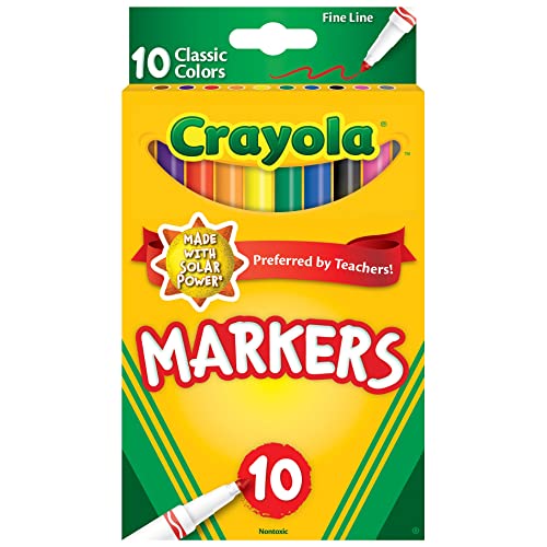 CRAYOLA MARKERS FINE LINE 10 COUNT