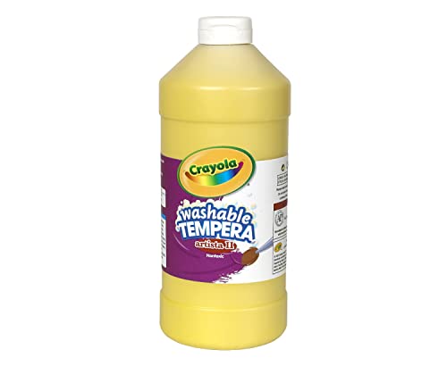 Crayola Washable Tempera Paint For Kids, Yellow Paint, Classroom Supplies, Non Toxic, 32 Oz Squeeze Bottle