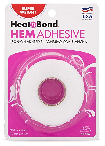 HeatnBond Hem Iron-On Adhesive, Super Weight, 3_4 Inch x 8 Yards, White