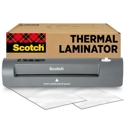 Scotch TL901X Thermal Laminator, 1 Laminating Machine, Gray, Laminate Recipe Cards, Photos and Documents, For Home, Office or School Supplies, 9 in.