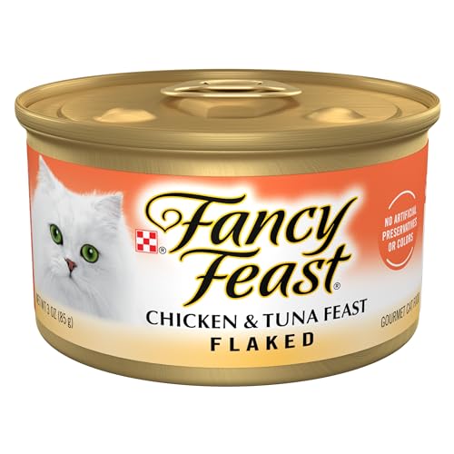 Purina Fancy Feast Wet Cat Food Flaked Chicken and Tuna Feast - (Pack of 24) 3 oz. Cans