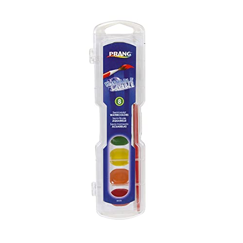 Prang® Washable Watercolors 8-Color Set With Brush, Assorted Colors