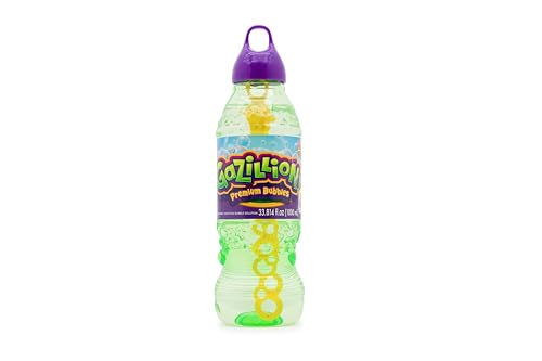 Gazillion Bubbles, Original Bubble Solution 1L - Create Bubbles with Premium Formula & 7-in-1 Bubble Wand - Non-Toxic & Safe