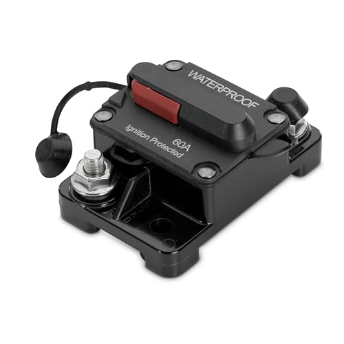 Minn Kota 1865106 MKR-19 Waterproof Circuit Breaker Marine Motor Accessory, 60 Amps, Large, Black