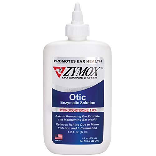 Zymox Otic Enzymatic Solution for Dogs and Cats to Soothe Ear Infections with 1zz Hydrocortisone for Itch Relief, 8oz