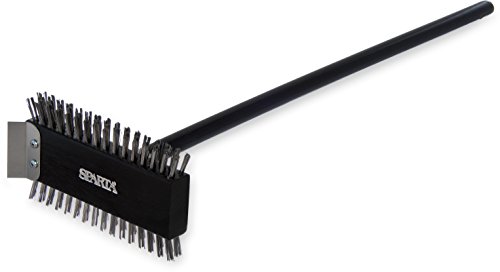 SPARTA 4029000 Stainless Steel Grill Brush, Grill Scraper With Metal Bristles, 30.5 Inches, Black