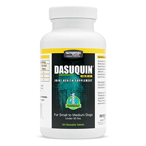 Nutramax Dasuquin with MSM Joint Health Supplement for Small to Medium Dogs - With Glucosamine, MSM, Chondroitin, ASU, Boswellia Serrata Extract, and Green Tea Extract, 84 Chewable Tablets(Pack of 1)