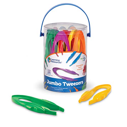 Learning Resources Jumbo Tweezers, Set Of 12, Sorting & Counting, Preschool Science, Homeschool, Toddler Fine Motor Skill Development