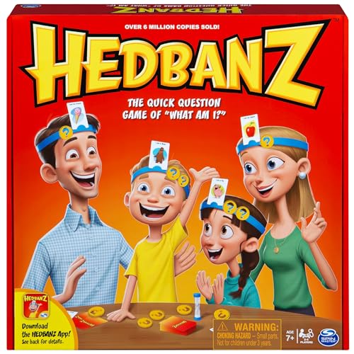 Spin Master Games Hedbanz, Quick Question Picture Guessing Family Game for Game Night Headbands Board Game, for Adults and Kids Ages 7 and up (Edition May Vary)