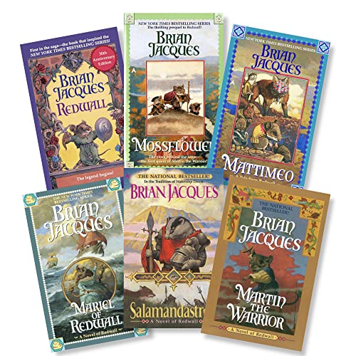 Brian Jacques Redwall Series 1-6 (Redwall, Mossflower, Mattimeo, Mariel of Redwall, Salamandastron, Martin the Warrior)