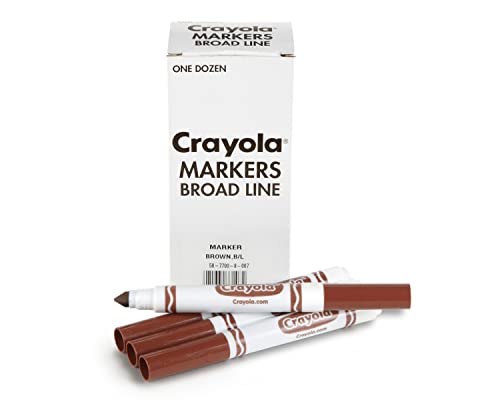 Crayola Broad Line Markers, Brown, 12 Count Bulk Markers