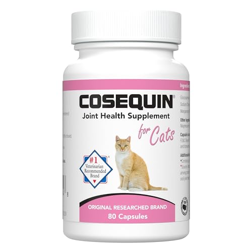 Nutramax Laboratories Cosequin Joint Health Supplement for Cats - With Glucosamine and Chondroitin, 2 Pack, 160 Total Capsules