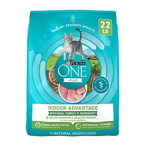 Purina ONE Natural, Low Fat, Weight Control, Indoor Dry Cat Food, +Plus Indoor Advantage - 22 lb. Bag