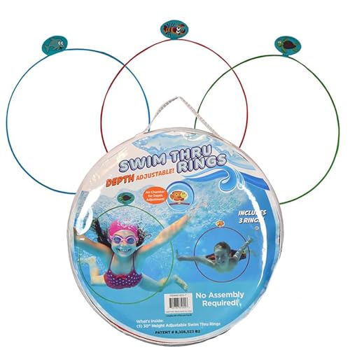 Water Sports Swim Thru Rings, Swimming Pool Toys for Summer Activities and Outdoor Games, Assorted Pack