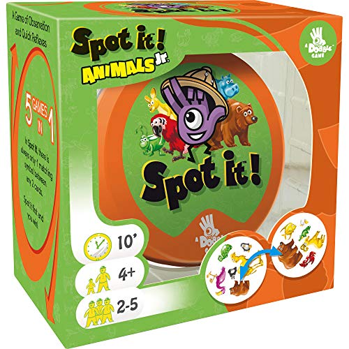 Spot It! Junior Animals Card Game | Game For Kids | Preschool Age 4+ | 2 to 5 Players | Average Playtime 10 minutes | Made by Zygomatic