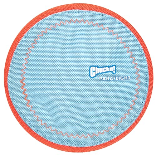 Chuckit! Paraflight Flying Disc Dog Toy, Small (6.75"), Orange and Blue