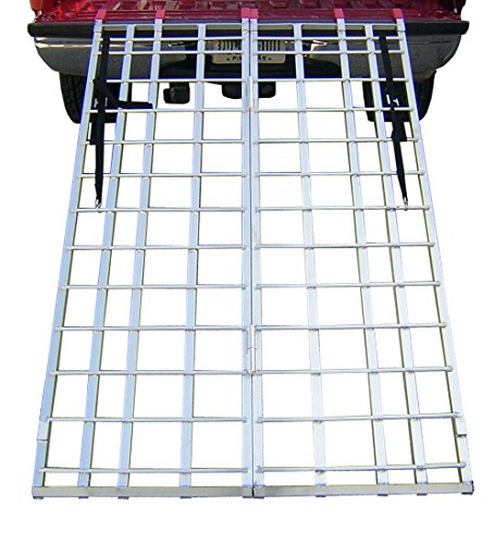 Pit Posse PP2754 ATV Truck Folding Loading Ramp - Universal Straight Center Fold Aluminum Bi-Fold Pickup or Trailer Quad Ramp - 1200lbs Rated - 71" Long 44" Wide - 5 Year Warranty