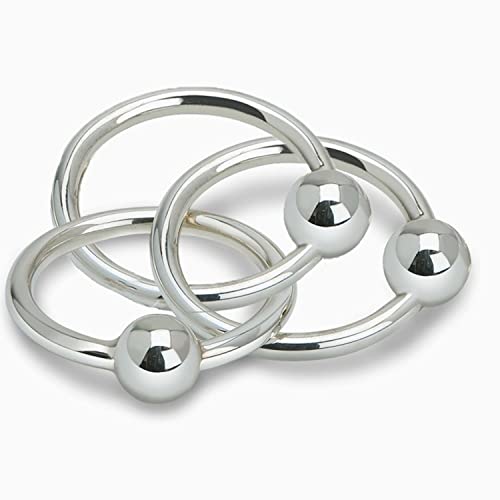 Krysaliis 925 Sterling Silver Teether Rattle Three Ring - Newborn Baby Boy and Baby Girl Gift - Non-tarnishing and Durable - Packaged in a Beautiful Gift Box