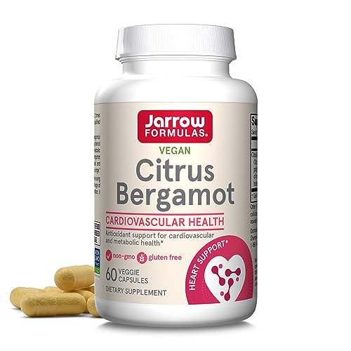 Jarrow Formulas Citrus Bergamot 500 mg - 60 Servings (Veggie Caps) - Antioxidant Support for Cardiovascular & Metabolic Health - Dietary Supplement - Gluten Free - Use with Jarrow Formulas QH-absorb