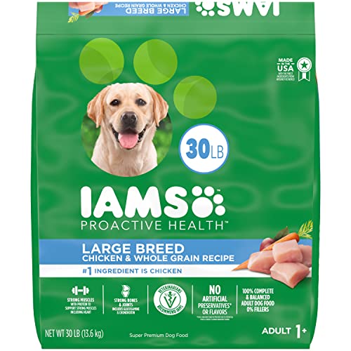 IAMS Adult High Protein Large Breed Dry Dog Food with Real Chicken, 30 lb. Bag