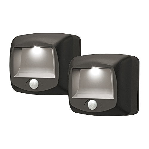 Mr. Beams MB522 Wireless Battery-Operated Indoor_Outdoor Motion-Sensing LED Step_Stair Light, 2-Pack, Brown