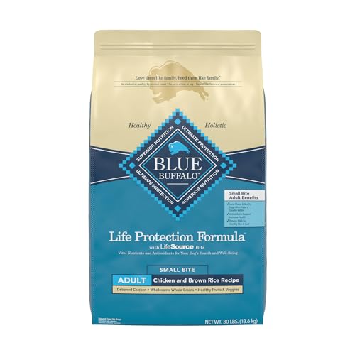 Blue Buffalo Life Protection Formula Natural Adult Small Bite Dry Dog Food, Chicken and Brown Rice 30-lb