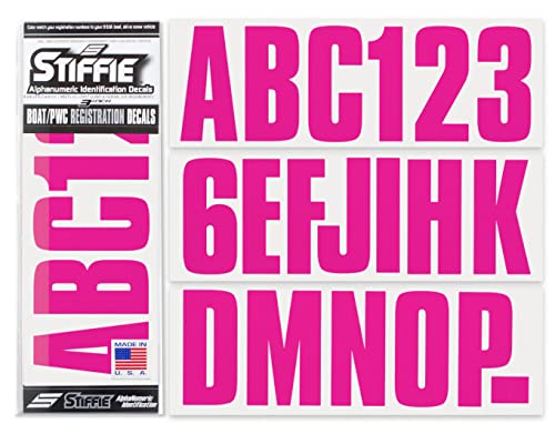 STIFFIE Uniline Berry 3" Alpha-Numeric Registration Identification Numbers Stickers Decals for Boats & Personal Watercraft