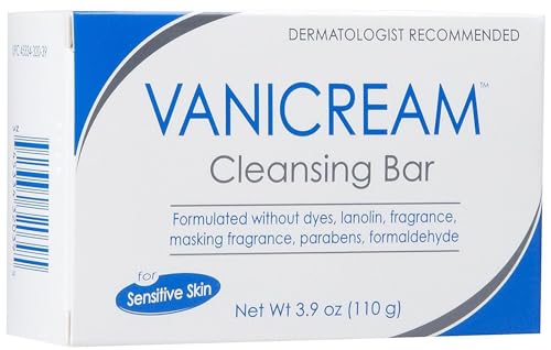 Vanicream Cleansing Bar For Sensitive Skin, Unscented 3.9 Ounce (Pack of 2)