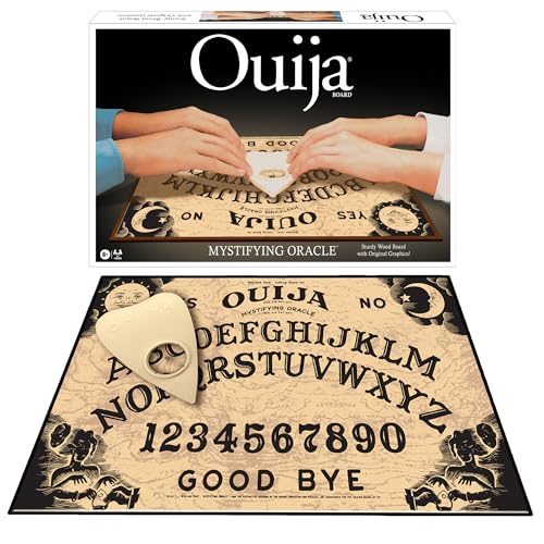 Classic Ouija with 1990s Artwork by Winning Moves Games, Thick Wood Premium Quality Talking Spirit Board, for 2 or More Players, Ages 8 and Up (1175)