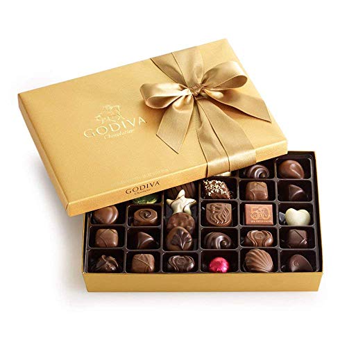 Godiva Chocolatier Gold Ballotin, Classic Gold Ribbon, Gourmet Chocolate Gift Box, 36 pc.