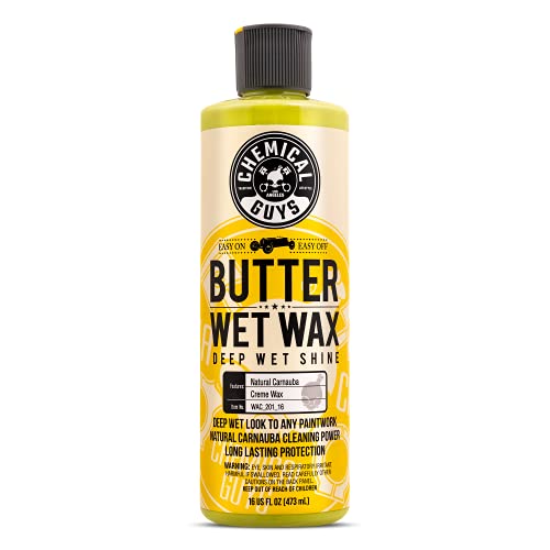 Chemical Guys WAC_201_16 Butter Wet Wax, Deep Wet Shine for Cars, Trucks, SUVs, RVs & More, 16 fl oz, Banana Scent