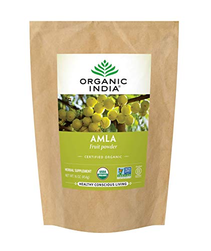 ORGANIC INDIA Amla Powder - Holy Basil, Immune Support, Vitamin C for Immune System, Vegan, Kosher, Ayurvedic Superfood, Antioxidants, Non-GMO Amla Powder Organic - 1 Lb Bag