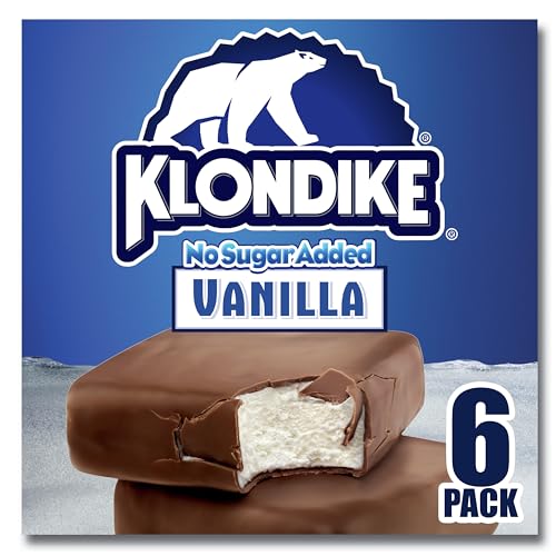 Klondike Frozen Dairy Dessert Bars, for a Delicious Frozen Treat, Original No Sugar Added Dessert Bar Kosher Certified Frozen Dessert Made With No Artificial Growth Hormones 4 fl oz 6 Count