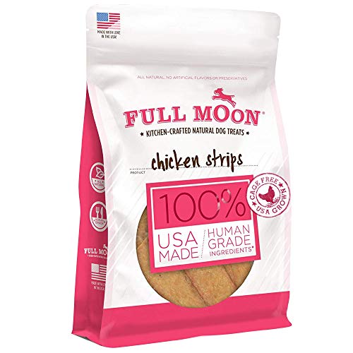 Full Moon Chicken Strips Healthy All Natural Dog Treats Human Grade Made in USA Grain Free 6 oz