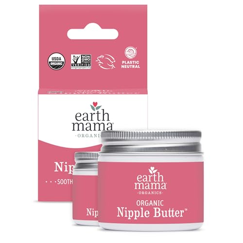 Organic Nipple Butter™ Breastfeeding Cream by Earth Mama | Postpartum Essentials Safe for Nursing, Non-GMO Project Verified, No Lanolin, 2-Fluid Ounce (2-Pack)