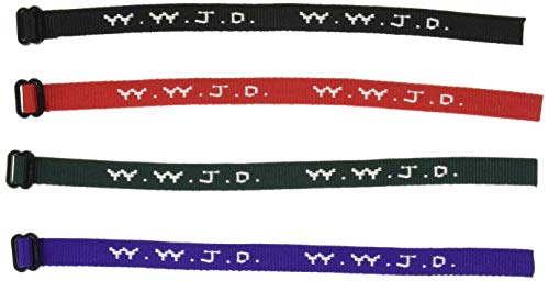 Rhode Island Novelty W.W.J.D. Webbing Bracelet Assortment (12 pc)