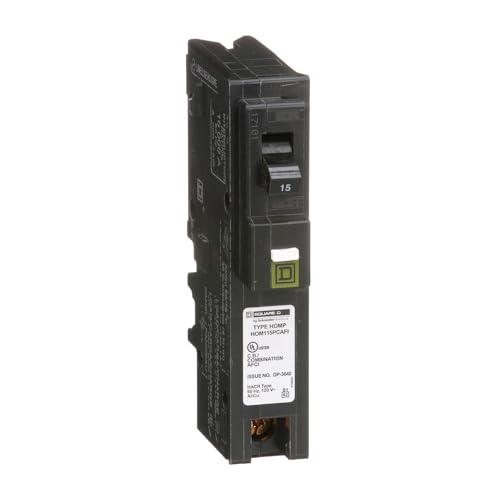 Square D - HOM115PCAFIC Homeline Circuit Breaker, 15-Amp, 120V, 1-Pole, CAFCI, Plug-On Neutral