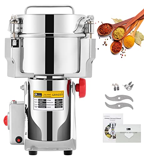 CGOLDENWALL 2000g Stainless Steel Electric Grain Grinder Mill for Grinding Various Grains Spice Grain Mill Herb Grinder Pulverizer 110V Gift for Mom Wife