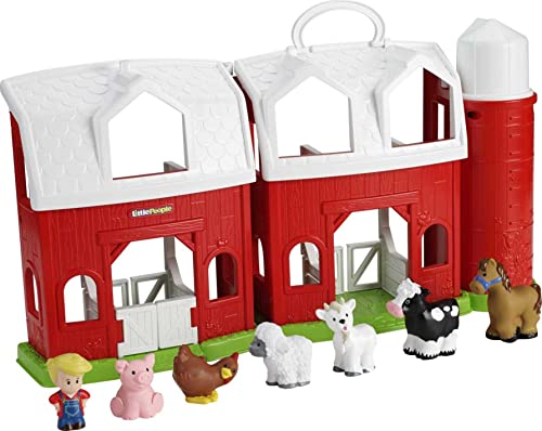 Fisher-Price Little People Toddler Toy Animal Friends Farm Playset with Music Sounds and 7 Figures for Pretend Play Ages 1+ Years