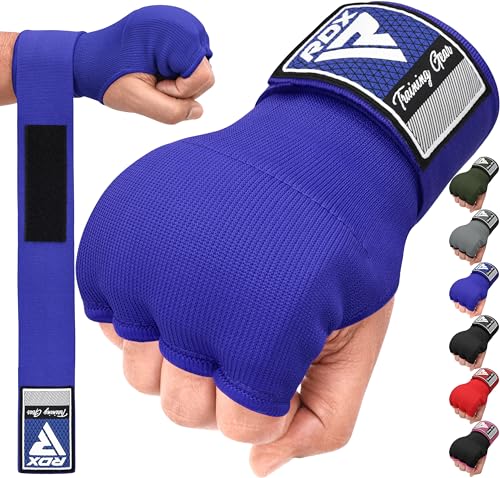 RDX Gel Boxing Hand Wraps Inner Gloves Men Women, Quick 75cm Long Wrist Straps, Elasticated Padded Fist Under Mitts Protection, Muay Thai MMA kickboxing Martial Arts Punching Training Bandages