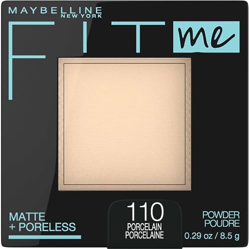 Maybelline Fit Me Matte + Poreless Pressed Face Powder Makeup & Setting Powder, Porcelain, 1 Count