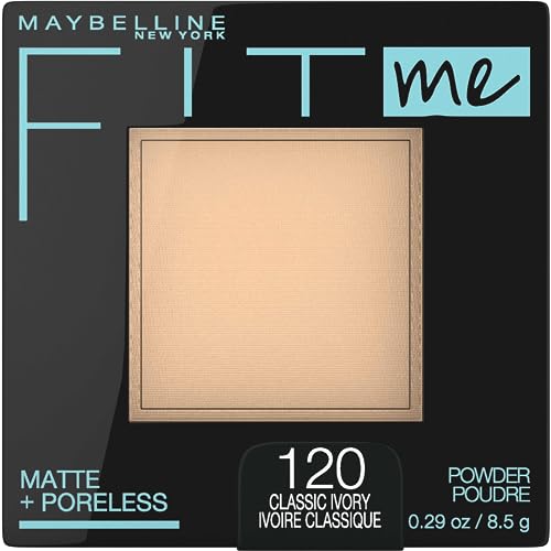 Maybelline Fit Me Matte + Poreless Pressed Face Powder Makeup & Setting Powder, Classic Ivory, 1 Count