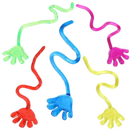 Adorox 72 Pieces Vinyl Glitter Sticky Hands Party Favor Birthday Gifts Toys Goodies (1 1_4" Long)